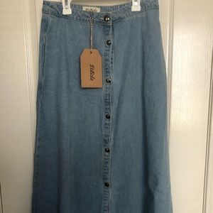 ROOLEE Zodiac denim skirt , mid-calf length